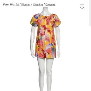 Farm Rio. Printed mini dress. Size Small.
